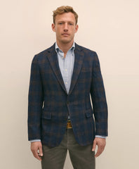 Classic Fit Wool-Cotton-Silk-Cashmere Hopsack Check Sport Coat | Brooks Brothers