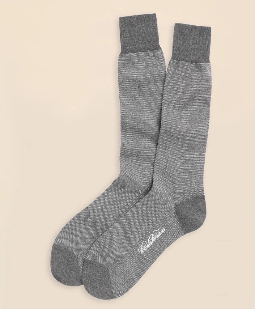 Cotton Bird's Eye Crew Socks | Brooks Brothers