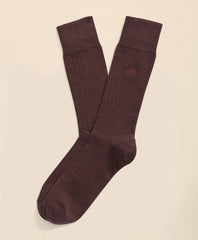 Cotton Blend Ribbed Socks | Brooks Brothers