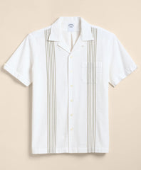 Cotton Blend Seersucker Camp Collar Shirt | Brooks Brothers