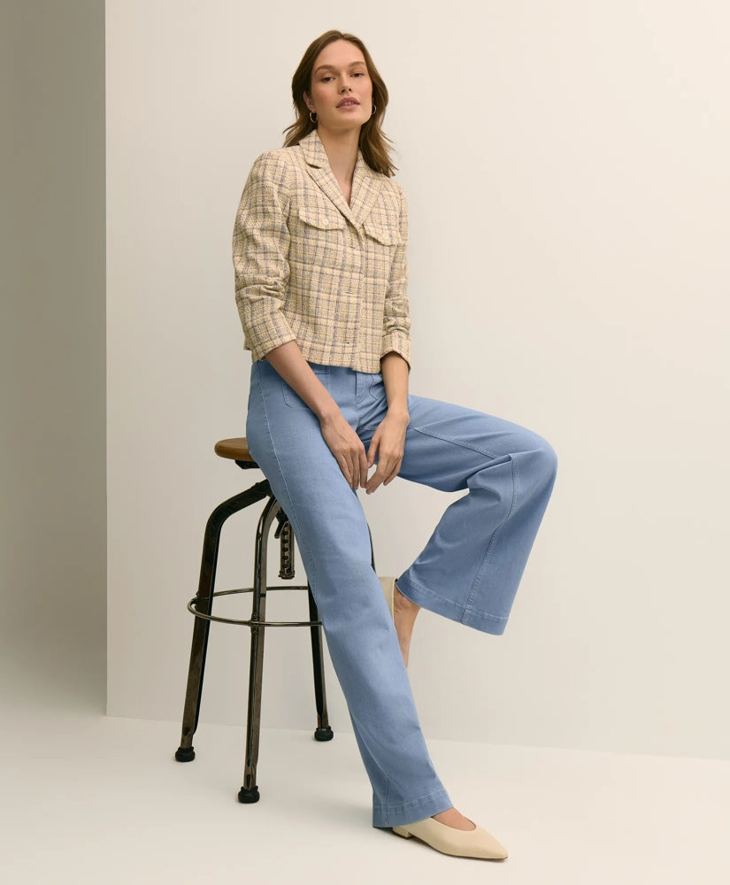 Cotton-Blend Shimmer Tweed Cropped Jacket | Brooks Brothers