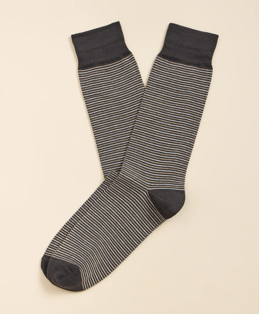 Cotton-Blend Stripe Socks | Brooks Brothers