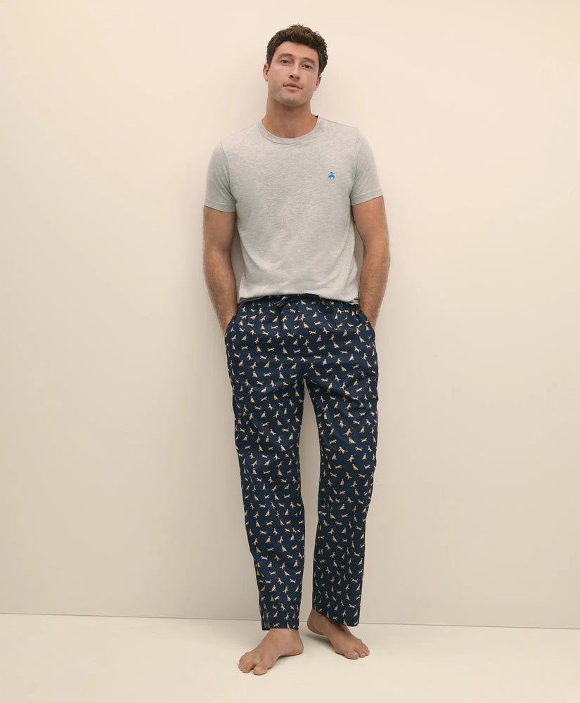 Cotton Broadcloth Frisbee Dog Lounge Pants | Brooks Brothers