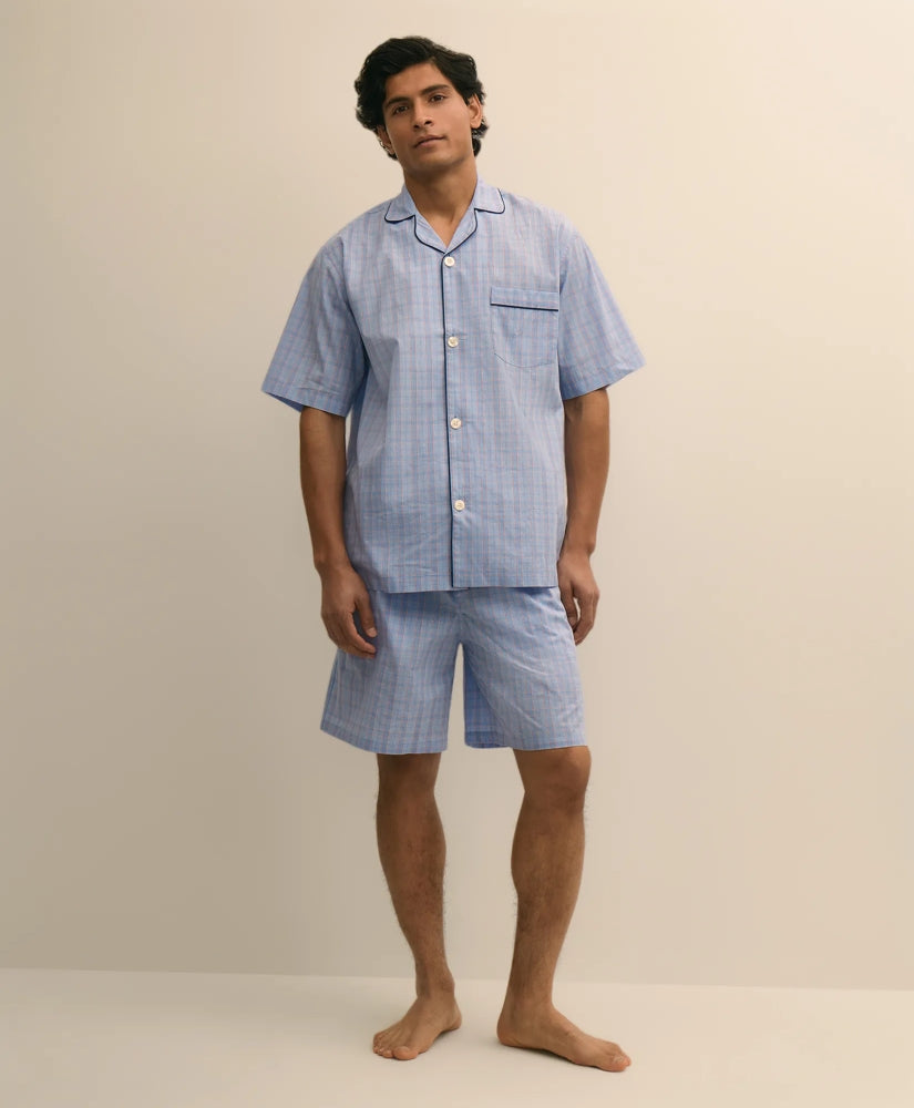 Cotton Broadcloth Glen Plaid Short Pajamas | Brooks Brothers