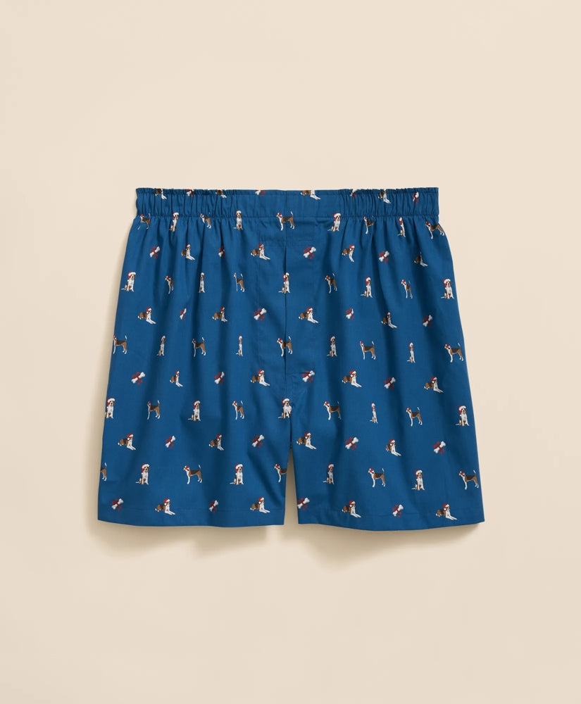 Cotton Broadcloth Holiday Dog Boxers | Brooks Brothers