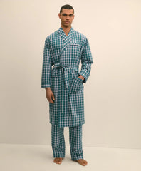 Cotton Broadcloth Plaid Robe | Brooks Brothers
