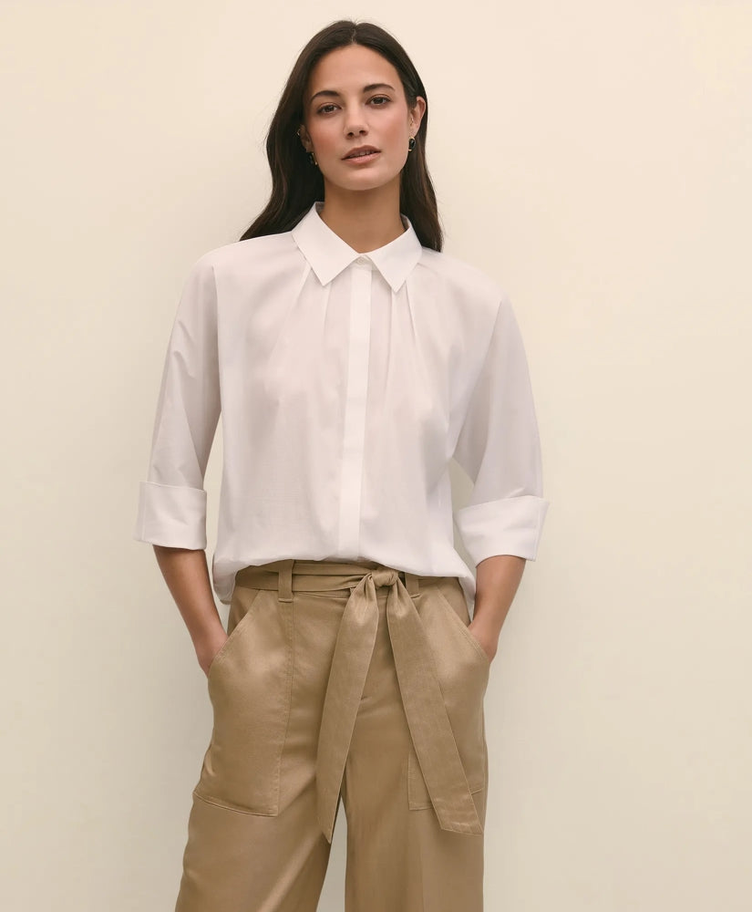 Cotton Dobby Relaxed Dolman-Sleeve Shirt | Brooks Brothers