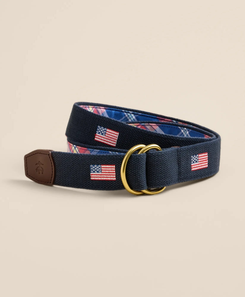 Cotton Flag Embroidered Belt | Brooks Brothers