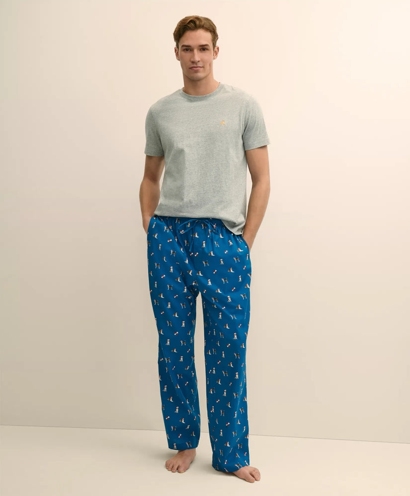 Cotton Broadcloth Holiday Dog Lounge Pants | Brooks Brothers