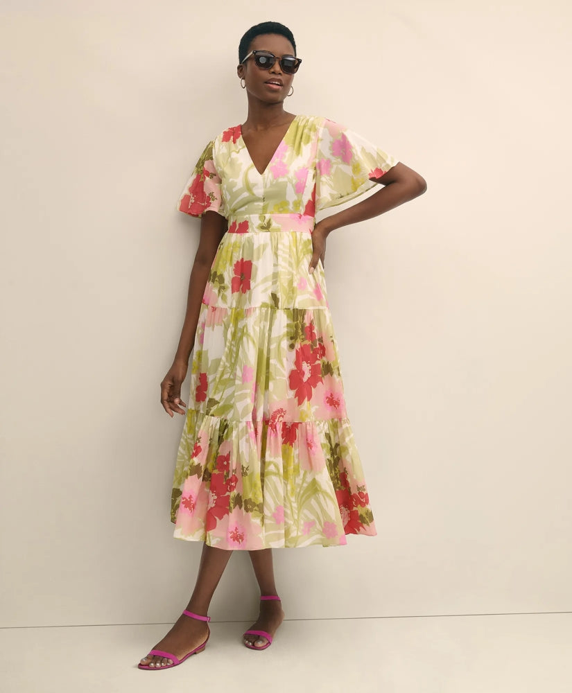 Cotton Floral Tiered Maxi Dress | Brooks Brothers