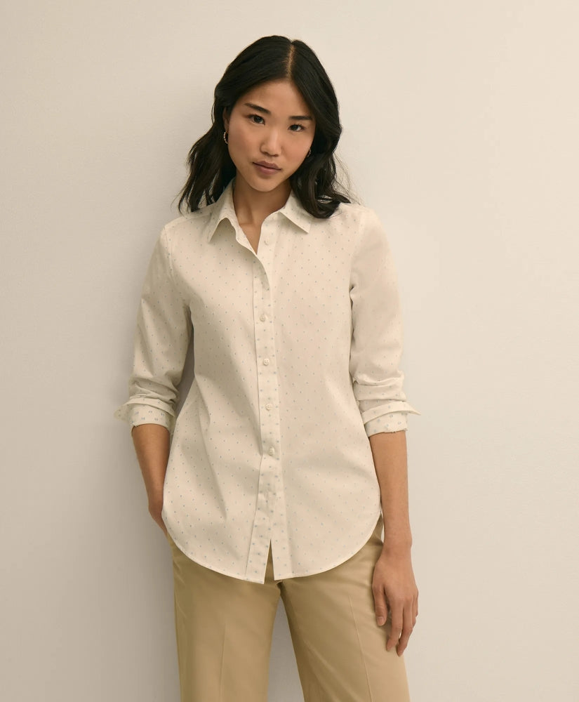 Cotton Jacquard Clip-Dot Shirt | Brooks Brothers