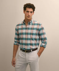 Cotton Madras Polo Button-Down Collar Shirt | Brooks Brothers