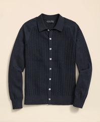 Cotton Mini-Cable Polo Cardigan | Brooks Brothers