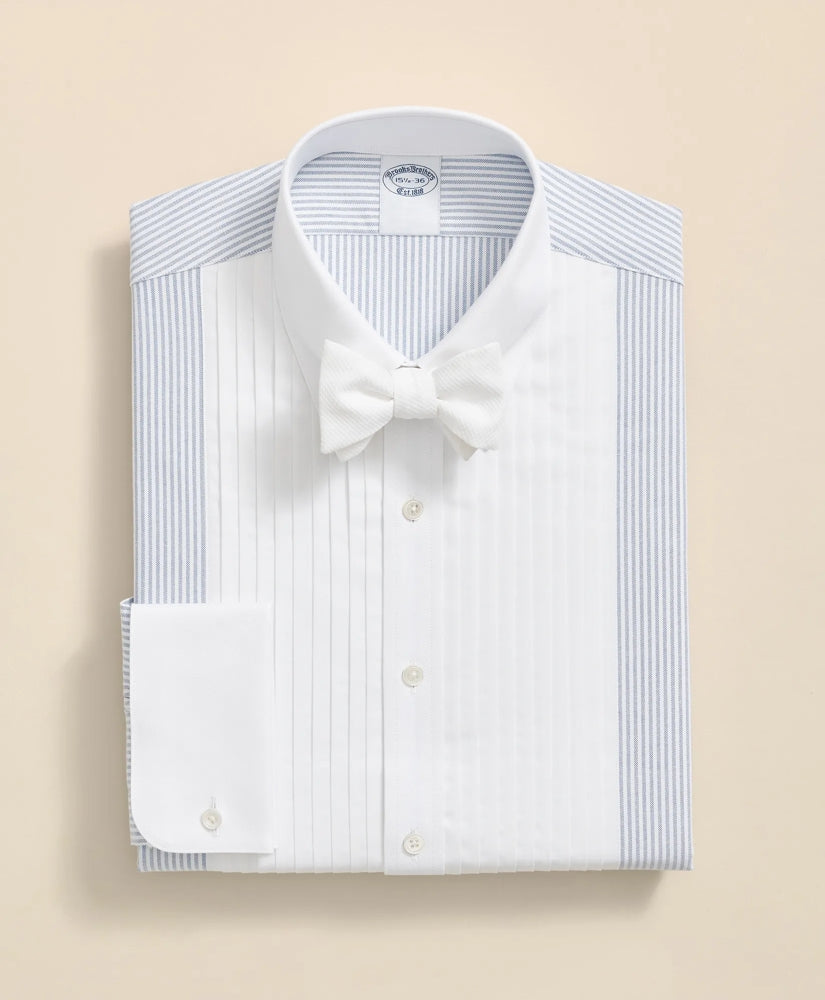 Cotton Oxford Polo Button-Down Collar, 10-Pleat Contrast-Stripe Tuxedo Shirt | Brooks Brothers
