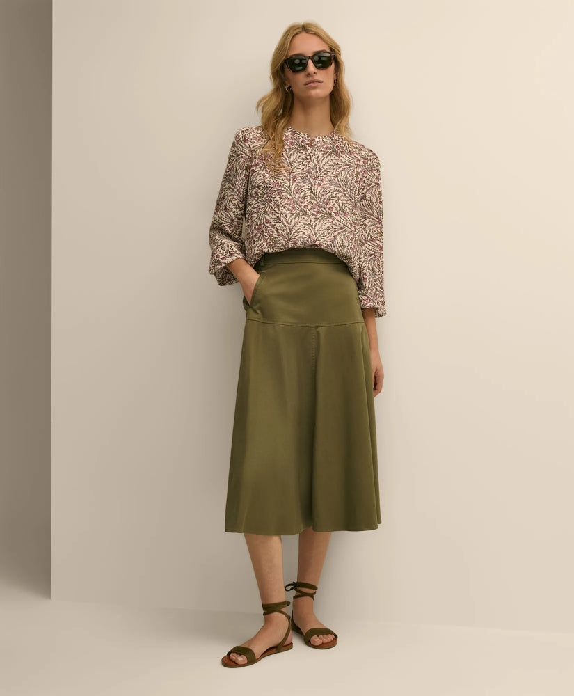 Cotton Sateen A-Line Skirt | Brooks Brothers