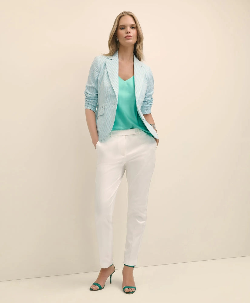 Cotton Sateen Slim Pants | Brooks Brothers