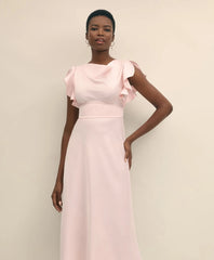 Crepe Butterfly Sleeve Maxi Dress | Brooks Brothers