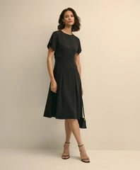 Crepe Viscose Butterfly Sleeve Dress | Brooks Brothers