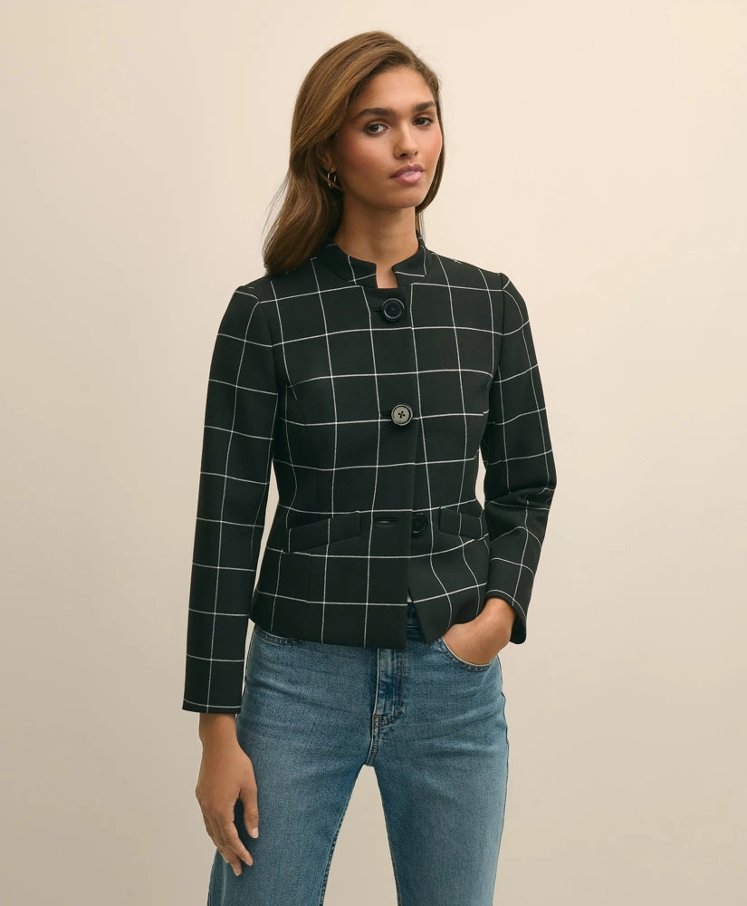 Cropped Windowpane Jacket | Brooks Brothers