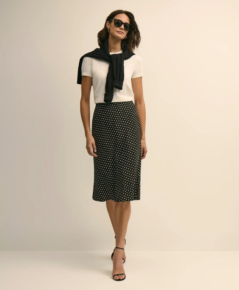 Dot-Print Slip Skirt | Brooks Brothers