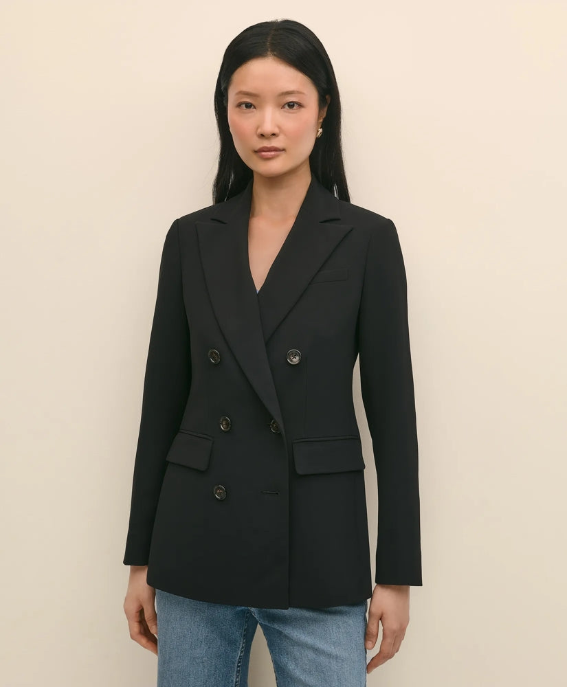 Double-Breasted Peak Lapel Jacket in Fine Twill Stretch Crepe | Brooks Brothers