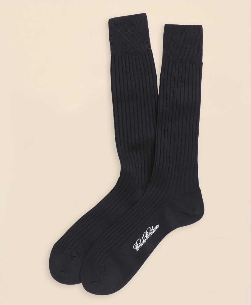 Egyptian Cotton Ribbed Crew Socks | Brooks Brothers