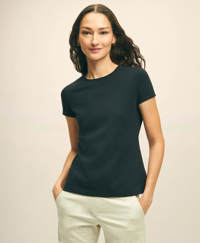 Elevated Cotton Modal Pique T-Shirt | Brooks Brothers