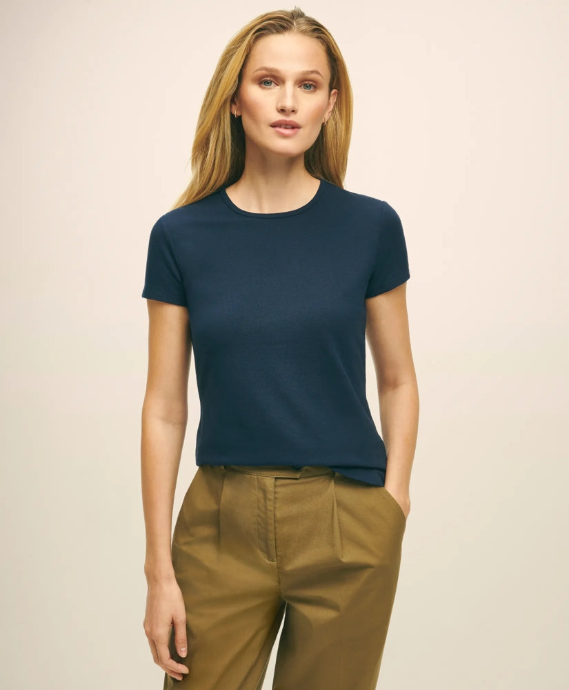 Elevated Cotton Modal Pique T-Shirt | Brooks Brothers