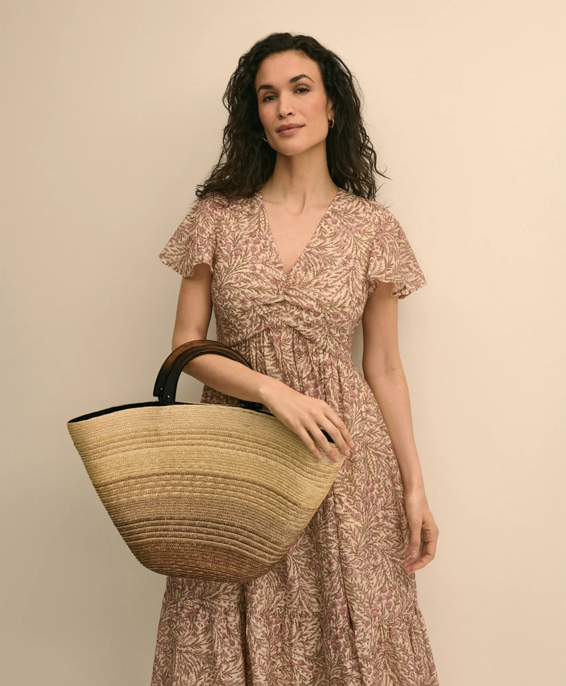 Eugenia Kim Wood-Straw Ombre Beach Bag | Brooks Brothers