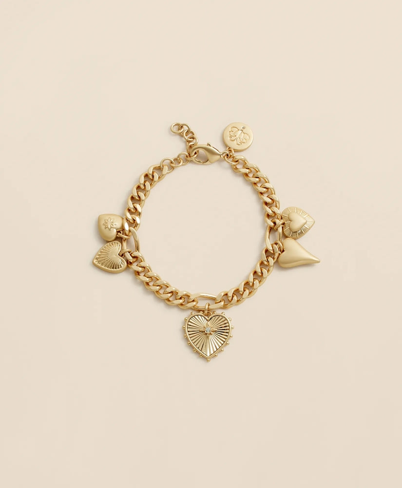 Gold-Toned Heart Charm Bracelet | Brooks Brothers