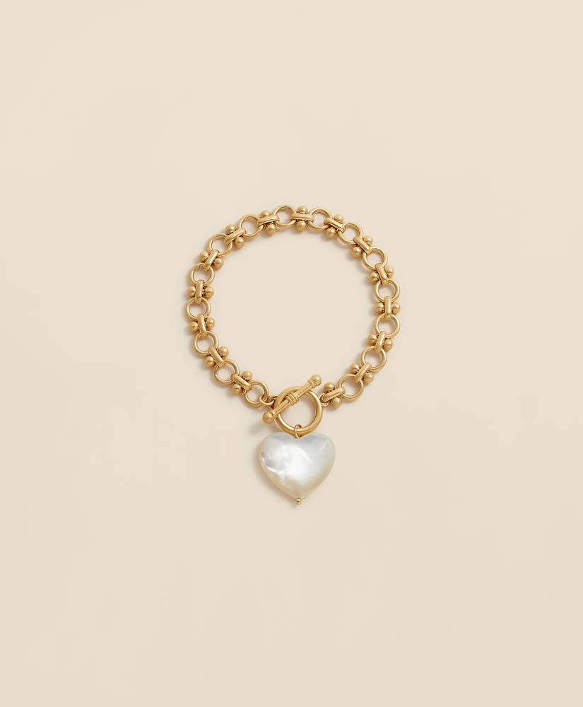 Gold-Toned Mother-of-Pearl Heart Bracelet | Brooks Brothers