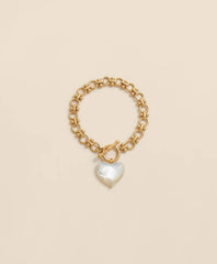 Gold-Toned Mother-of-Pearl Heart Bracelet | Brooks Brothers