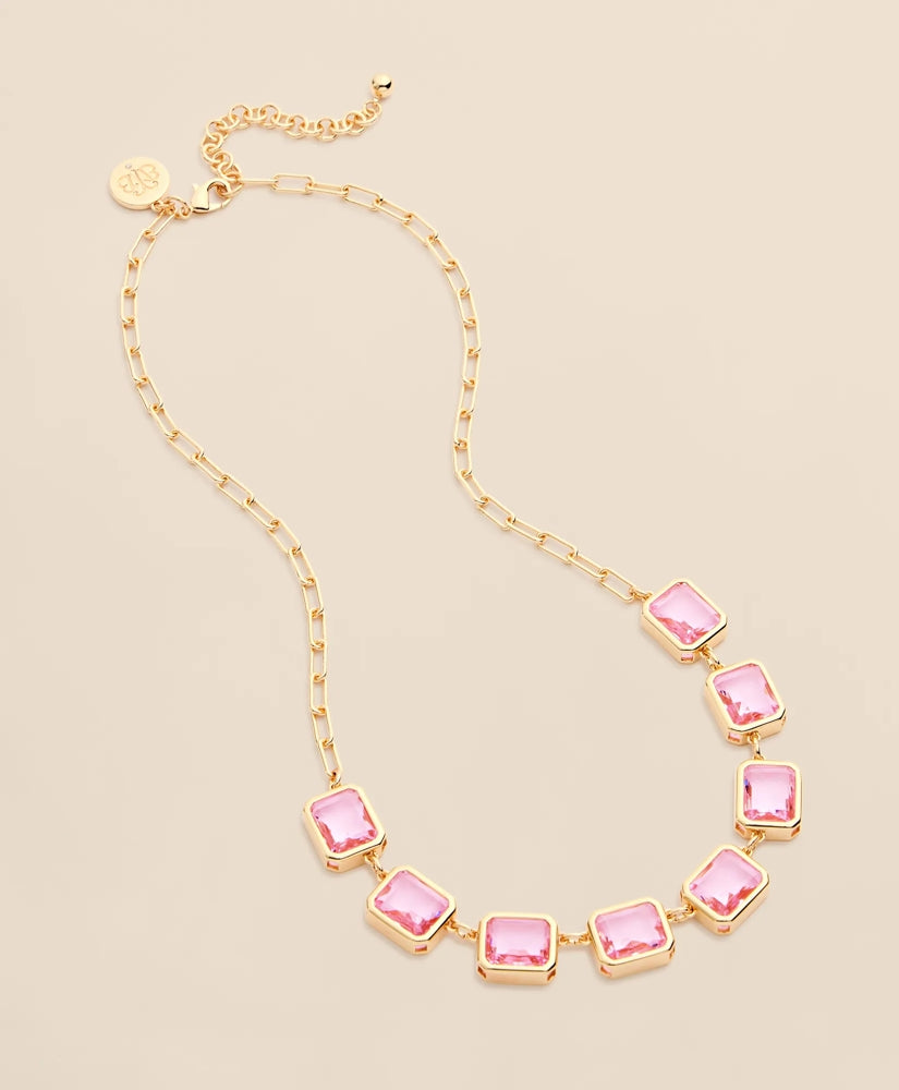 Gold-Tone Pink-Stone Collar Necklace | Brooks Brothers