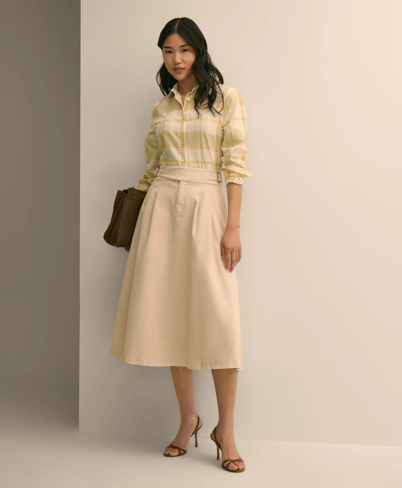 Gurkha Pleated Skirt in Cotton Blend | Brooks Brothers