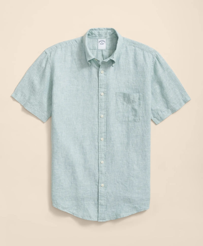 Irish Linen Short-Sleeve Sport Shirt | Brooks Brothers