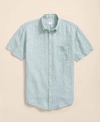 Irish Linen Short-Sleeve Sport Shirt | Brooks Brothers