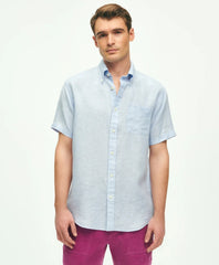 Irish Linen Short-Sleeve Sport Shirt | Brooks Brothers