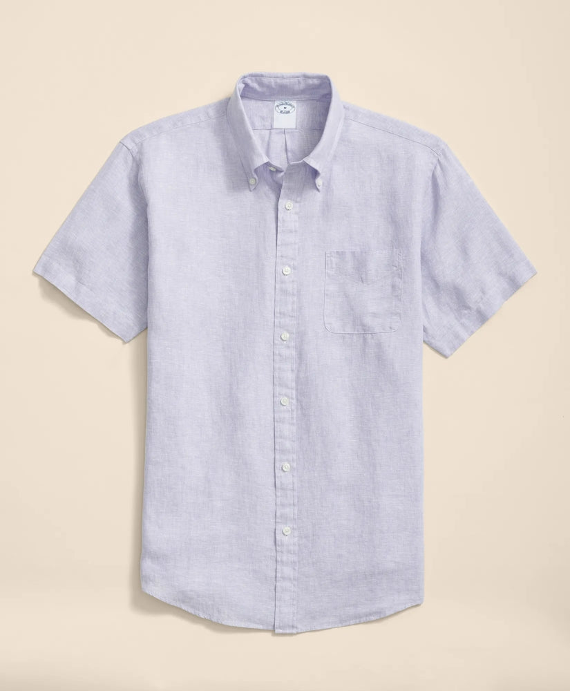 Irish Linen Short-Sleeve Sport Shirt | Brooks Brothers
