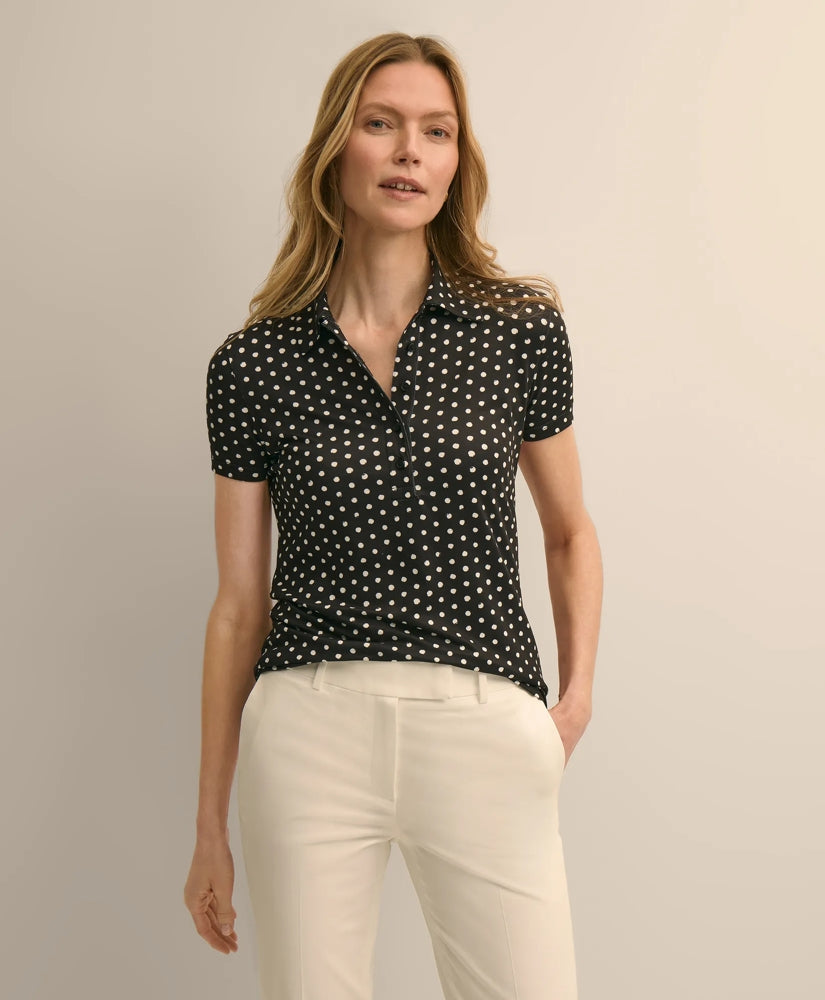 Jersey Dot-Print Polo Shirt | Brooks Brothers