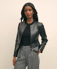 Leather Croc-Embossed Jacket | Brooks Brothers