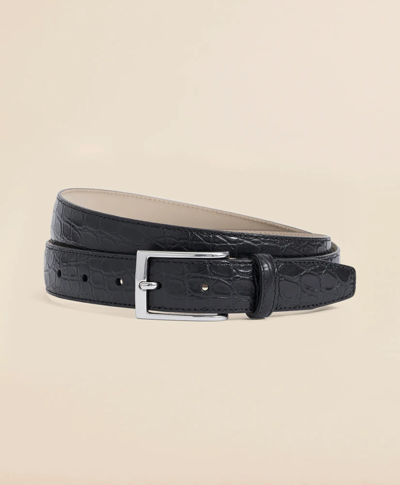 Leather Embossed Belt | Brooks Brothers