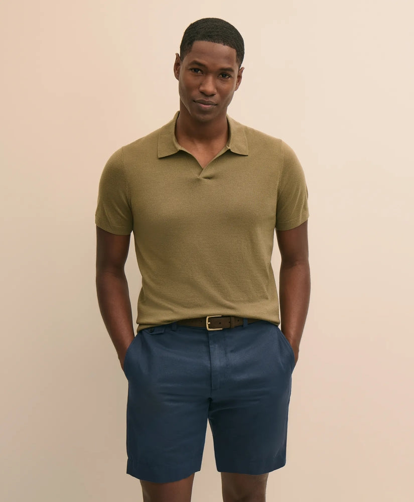 Lightweight Luxe All-Season Sweater, Johnny Collar | Brooks Brothers
