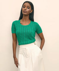 Linen Cable Short-Sleeve Shell | Brooks Brothers