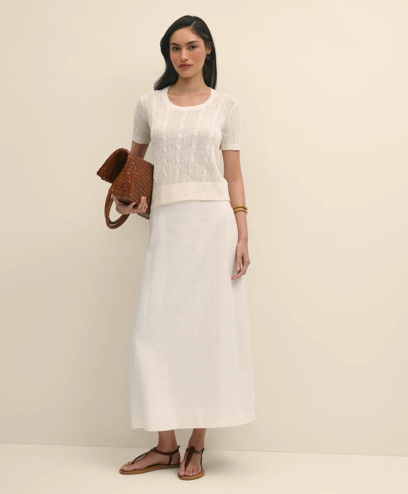 Linen Cable Short-Sleeve Shell | Brooks Brothers