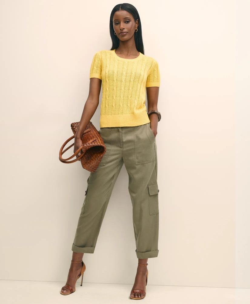 Linen Cable Short-Sleeve Shell | Brooks Brothers