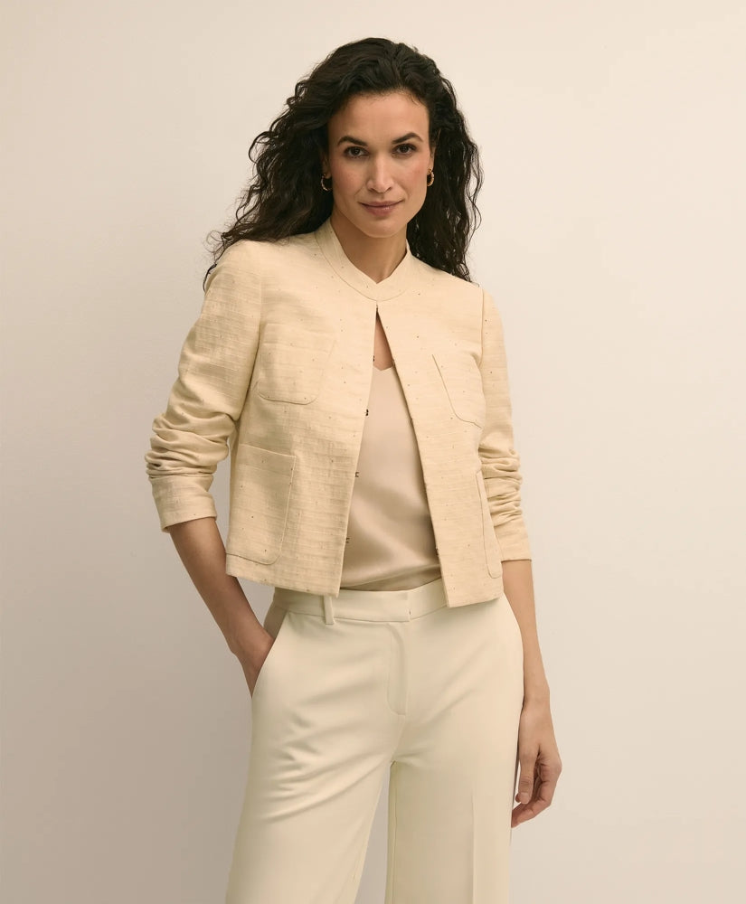 Linen-Cotton Blend Sequin Jacket | Brooks Brothers