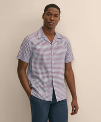 Linen-Cotton Camp Collar, Foulard Short-Sleeve Shirt | Brooks Brothers