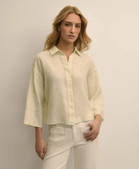 Linen Relaxed Bell-Sleeve Cropped Shirt | Brooks Brothers