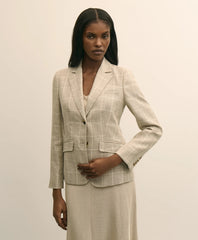Linen-Wool Blend Windowpane Jacket | Brooks Brothers