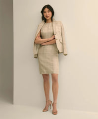 Linen-Wool Windowpane Sheath Dress | Brooks Brothers